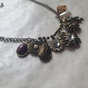 Rose and stone necklace